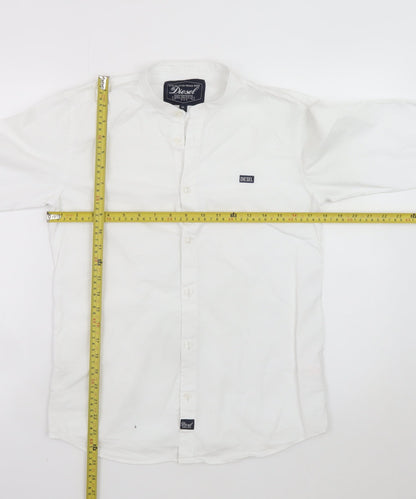 Diesel Boys White Long Sleeve Button-Up Cotton Shirt Age 13
