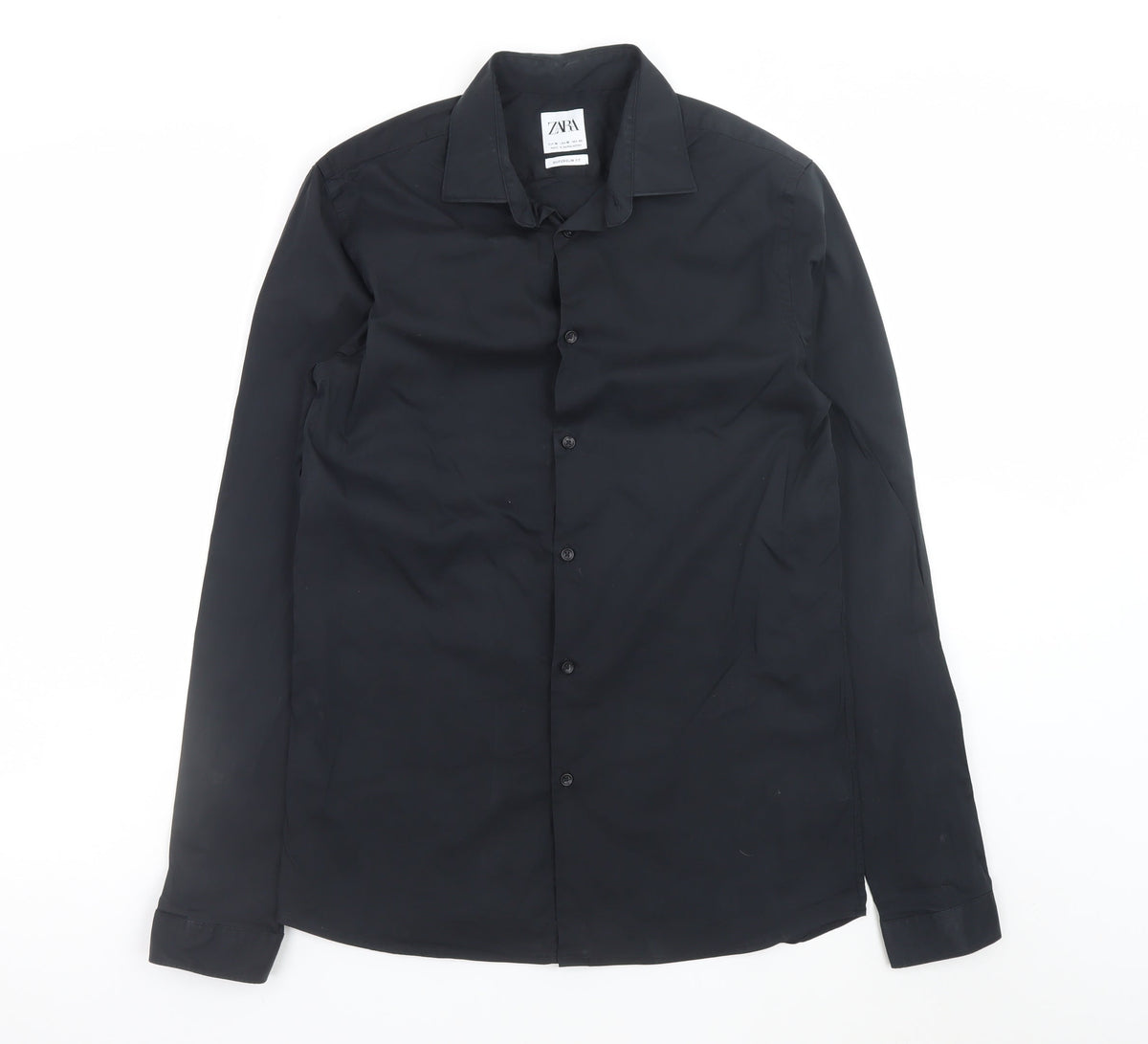 Zara Men's Black Super Slim Fit Formal Dress Shirt Medium