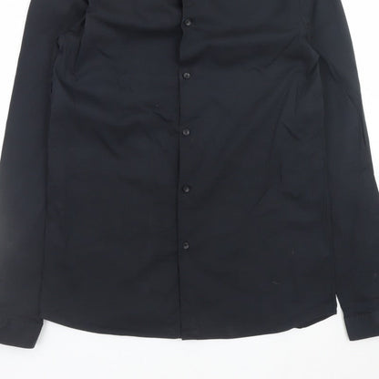 Zara Men's Black Super Slim Fit Formal Dress Shirt Medium