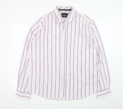 Henri Lloyd Men's Multicoloured Striped Cotton XL Casual Fit Long Sleeve Dress Shirt