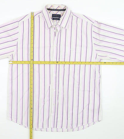 Henri Lloyd Men's Multicoloured Striped Cotton XL Casual Fit Long Sleeve Dress Shirt