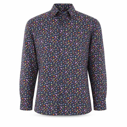 Front view of Pope Men’s Multicoloured Floral Cotton Long Sleeve Dress Shirt L