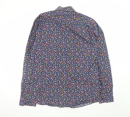 Pope Men’s Multicoloured Floral Cotton Long Sleeve Dress Shirt L