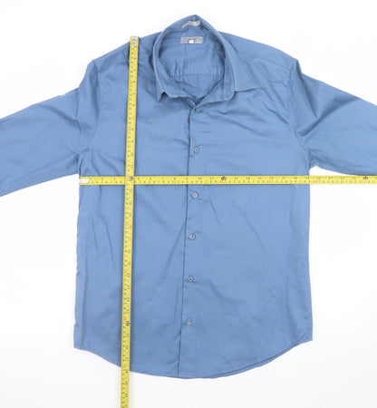 Heniis Italian Couture Blue Men's XL Long Sleeve Dress Shirt