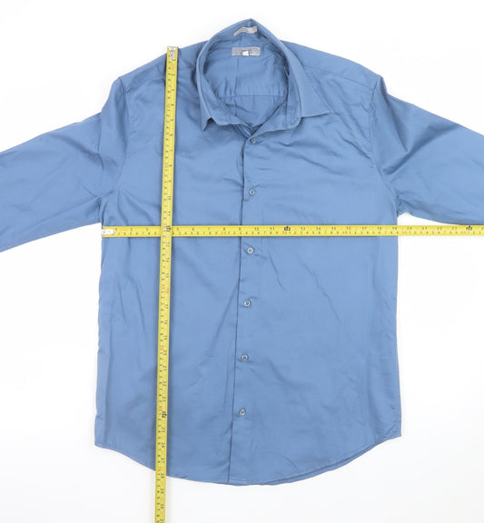 Heniis Italian Couture Blue Men's XL Long Sleeve Dress Shirt