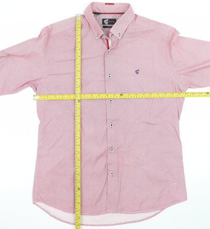 C&A Men’s Red Slim Fit Geometric Long Sleeve Button-Up Shirt Size 16.5