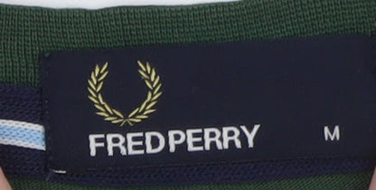 Fred Perry Men's Green Cotton Short Sleeve Crew Neck T-Shirt M