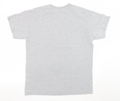 Gildan Men's Grey Steve McQueen Desert Racer Graphic T-Shirt Size L