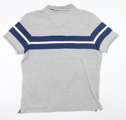 Maine New England Men's Grey XL Colourblock Short Sleeve Polo Shirt