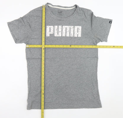 Puma Men's Grey Graphic Logo T-Shirt Size M Short Sleeve Sportswear