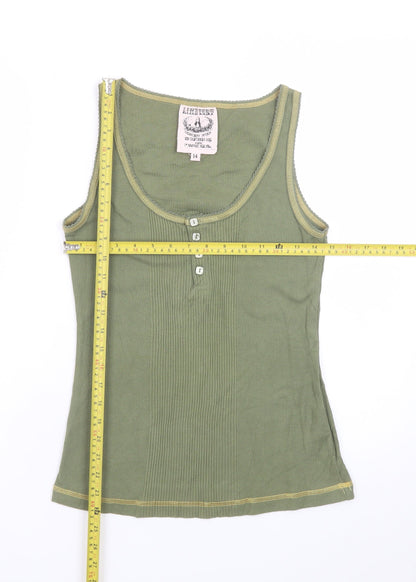 Little Test Womens Green Cotton Ribbed Tank Top Size 14