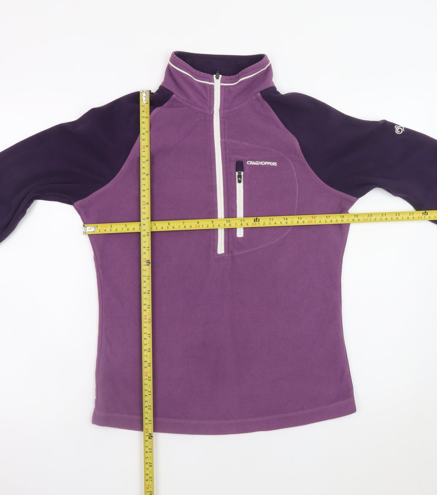 Craghoppers Women's Purple 1/2 Zip Fleece Sweatshirt UK 10