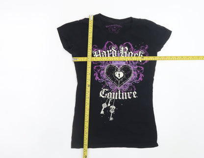 Hard Rock Women's Black XS Graphic Cotton T-Shirt