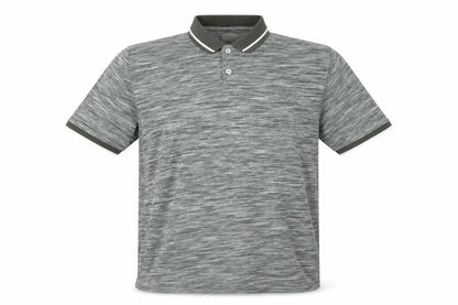 Easy Men’s Grey Striped Cotton Polo Shirt XL Casual Collared Top
