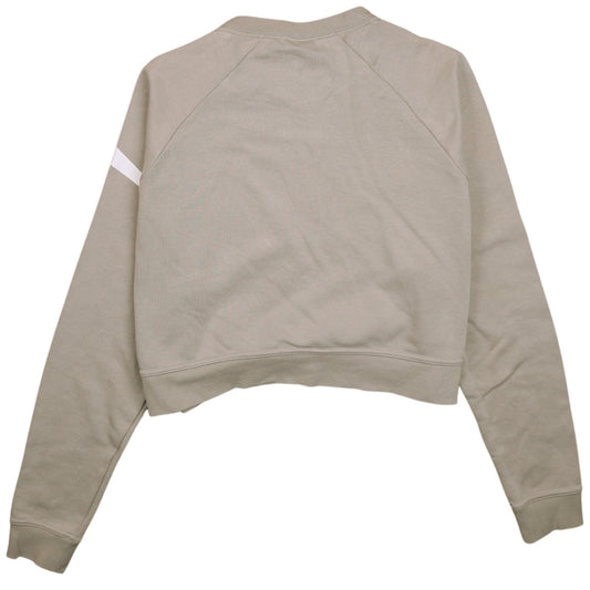 Nike Women Beige Dri-FIT Pullover Sweatshirt Small Crew Neck