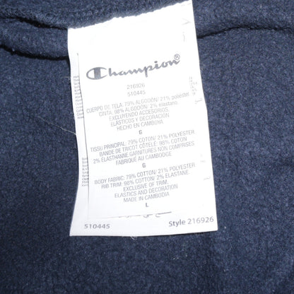 Champion Mens Black Large Crew Neck Logo Sweatshirt Pullover