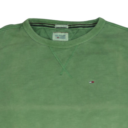 Hilfiger Denim Men's Green Cotton Crew Neck Sweatshirt M