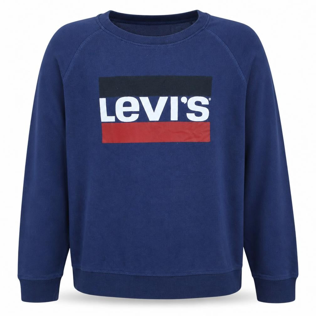 Levi's Men's Blue XL Crew Neck Logo Pullover Sweatshirt