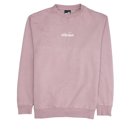 Ellesse Womens Pink Pullover Sweatshirt Size M Cotton Blend Logo Crew Neck