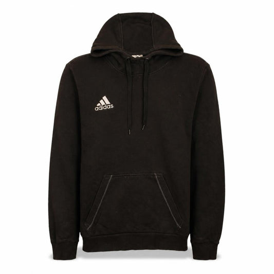 Front view of Adidas Men's Black Pullover Hoodie Small Fleece Sportswear