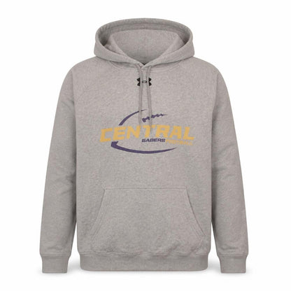 Front view of Under Armour Men's Grey 2XL Pullover Hoodie Graphic Print Sportswear