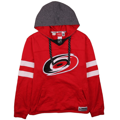 Reebok Men’s Red NHL Face Off Hoodie L Pullover Fleece Hockey Sweatshirt