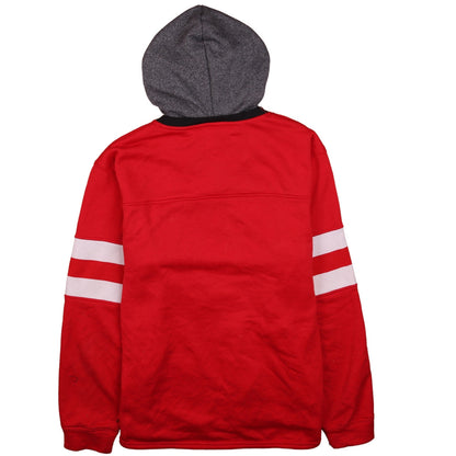 Reebok Men’s Red NHL Face Off Hoodie L Pullover Fleece Hockey Sweatshirt