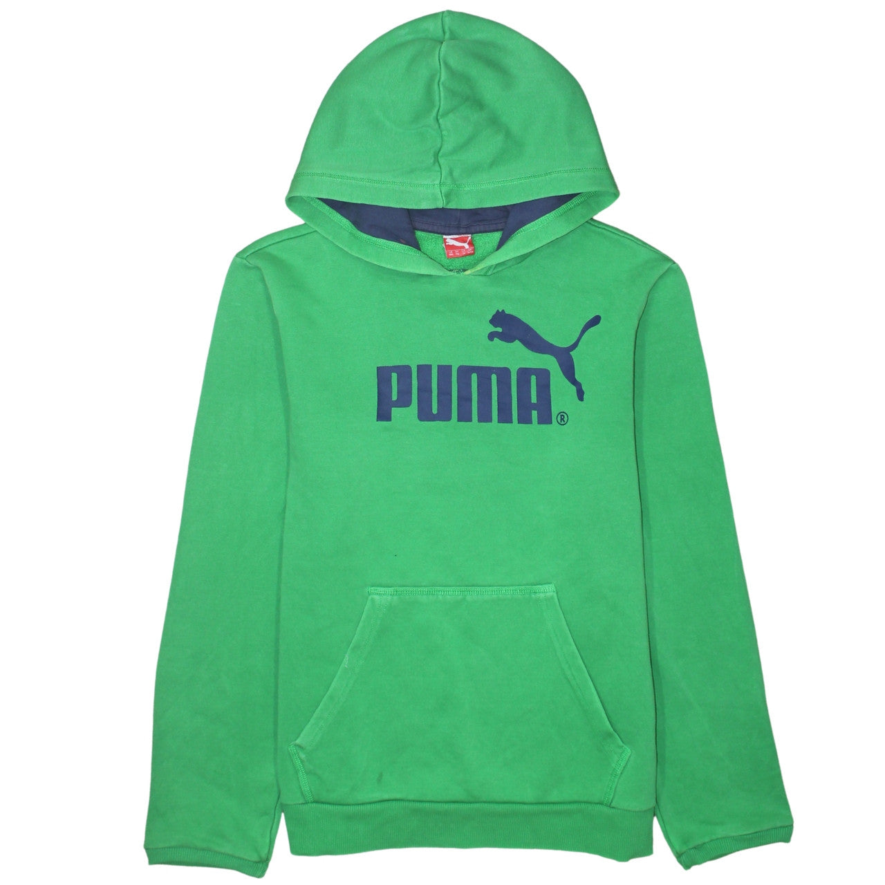 Puma Womens Green Pullover Hoodie UK 16 Cotton Blend Logo Casual