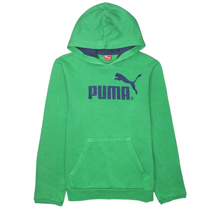 Puma Womens Green Pullover Hoodie UK 16 Cotton Blend Logo Casual