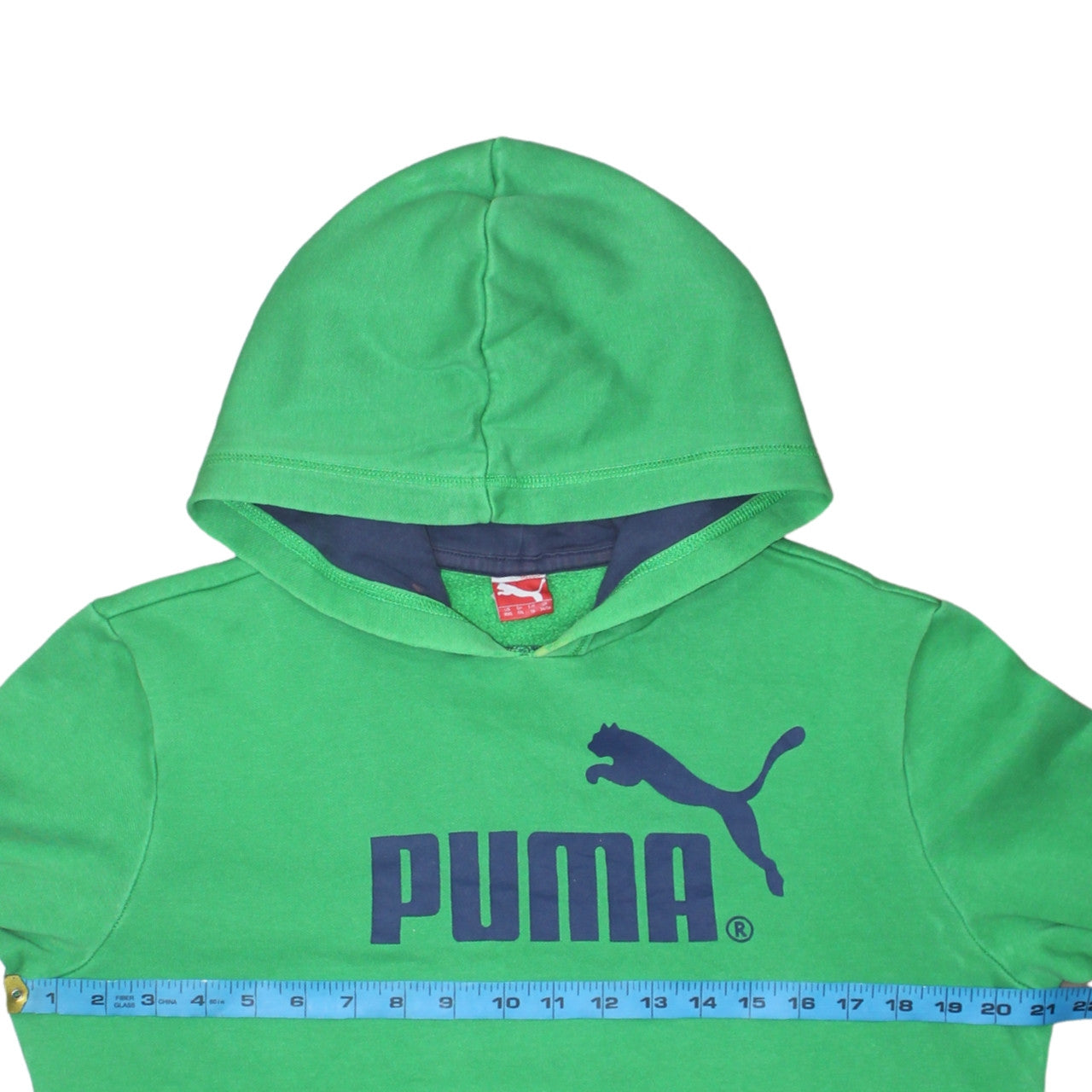 Puma Womens Green Pullover Hoodie UK 16 Cotton Blend Logo Casual