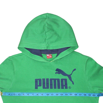 Puma Womens Green Pullover Hoodie UK 16 Cotton Blend Logo Casual
