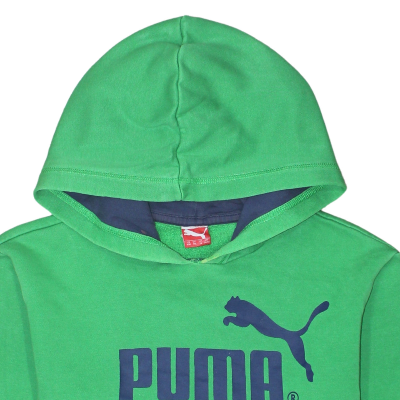 Puma Womens Green Pullover Hoodie UK 16 Cotton Blend Logo Casual