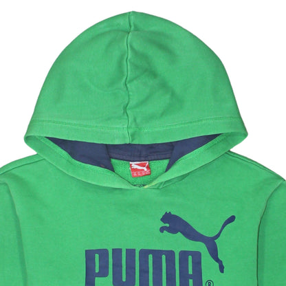 Puma Womens Green Pullover Hoodie UK 16 Cotton Blend Logo Casual