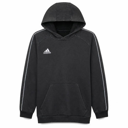 Front view of Adidas Men's Black Pullover Hoodie M Sports Fleece Sweatshirt