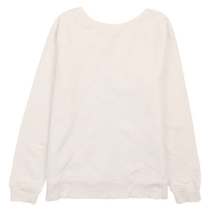 GAP Women Ivory XS Glitter Logo Pullover Sweatshirt