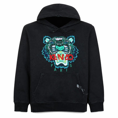 Kenzo Men Black L Embroidered Tiger Pullover Hoodie