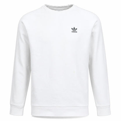 Adidas Men's White Small Trefoil Logo Pullover Sweatshirt