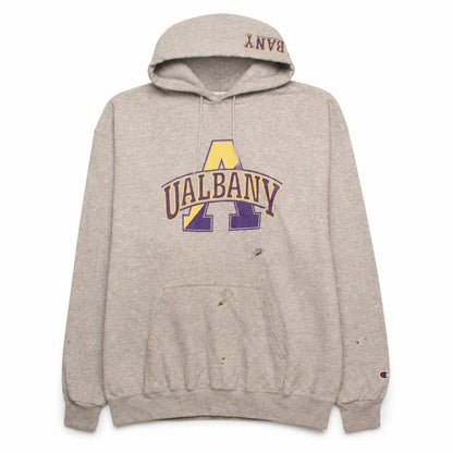 Champion Men’s Grey XL Pullover Hoodie UAlbany Graphic Sports Fleece