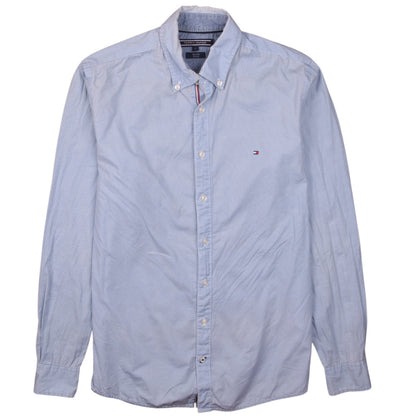 Tommy Hilfiger Men's Blue Slim Fit Long Sleeve Button-Up Shirt S
