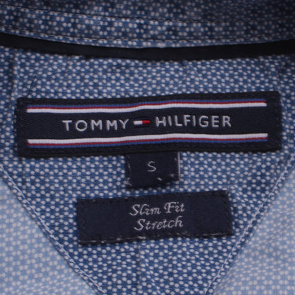 Tommy Hilfiger Men's Blue Slim Fit Long Sleeve Button-Up Shirt S