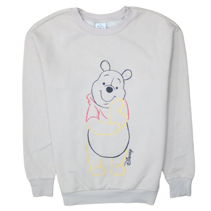 George Women Grey Winnie the Pooh Sweatshirt S 8-10 Crew Neck Pullover