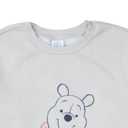 George Women Grey Winnie the Pooh Sweatshirt S 8-10 Crew Neck Pullover
