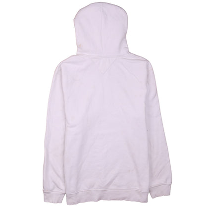 Tommy Jeans Men's White Pullover Hoodie M Logo Cotton Sweatshirt