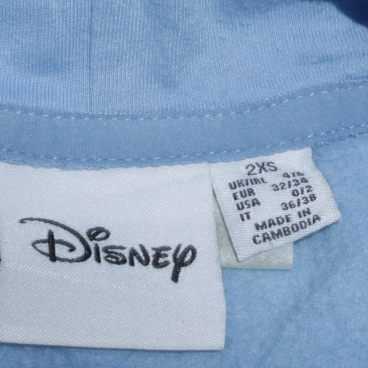 Disney Primark Womens Light Blue 2XS Pullover Hoodie Mickey Graphic