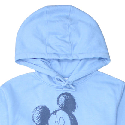 Disney Primark Womens Light Blue 2XS Pullover Hoodie Mickey Graphic