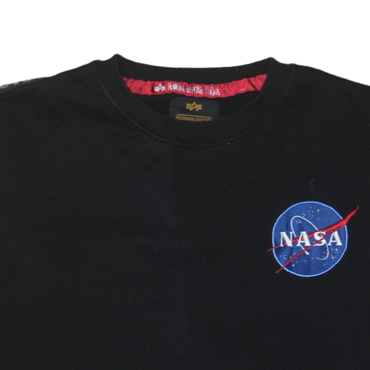 Alpha Industries Men's Black NASA Crew Neck Sweatshirt M