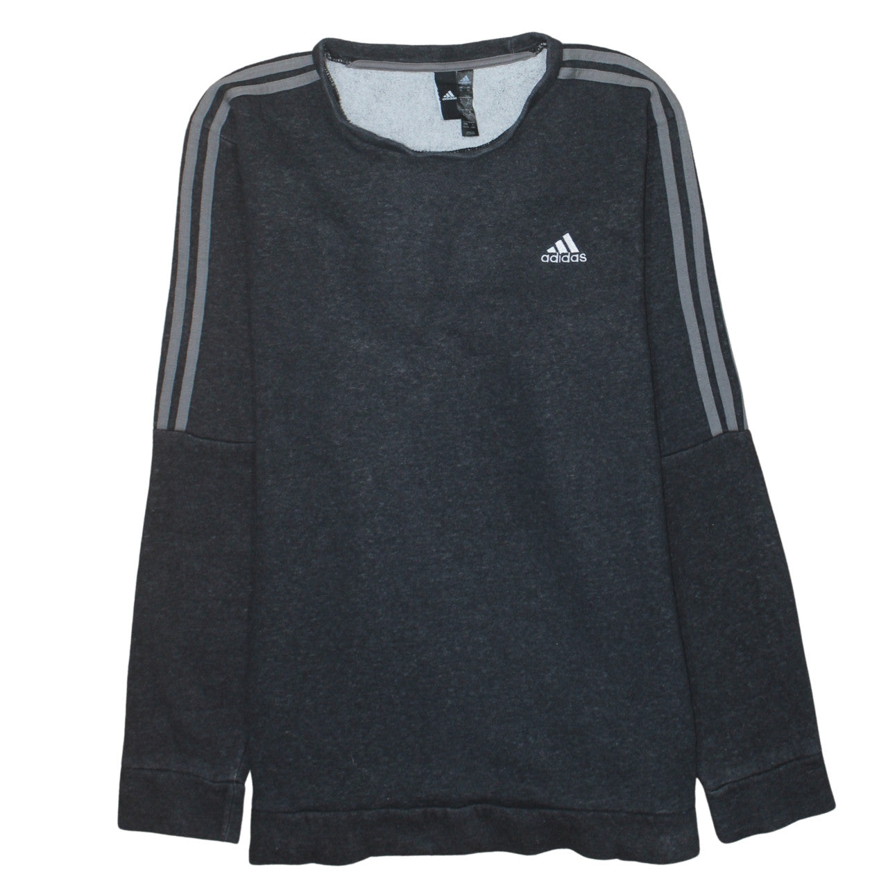 adidas Men Grey XL Pullover Sweatshirt Long Sleeve Crew Neck