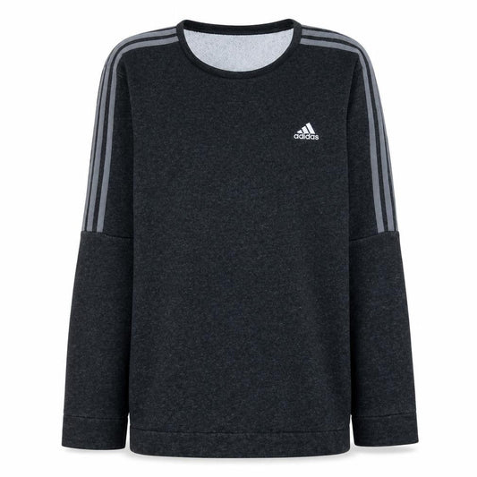Front view of adidas Men Grey XL Pullover Sweatshirt Long Sleeve Crew Neck