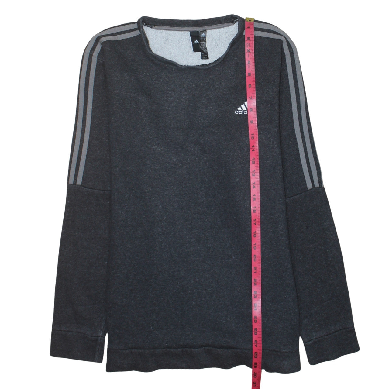 adidas Men Grey XL Pullover Sweatshirt Long Sleeve Crew Neck