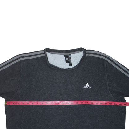 adidas Men Grey XL Pullover Sweatshirt Long Sleeve Crew Neck